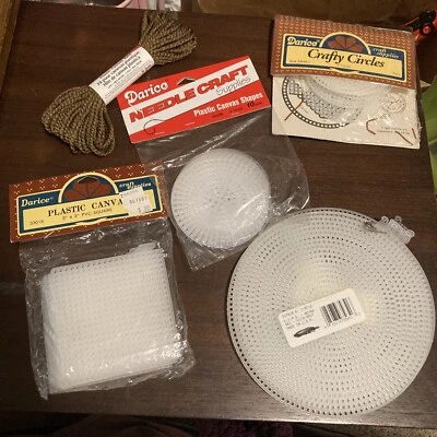 Lot of Darice Plastic Canvas Shapes - 3" circle - 6" circle - 3" Square + Bonus - Image 1 of 4