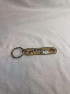 Brass Key Chain 4 Cats Playing with Yarn Colorful Filled Designs! 4.5 inches lon - Picture 1 of 4