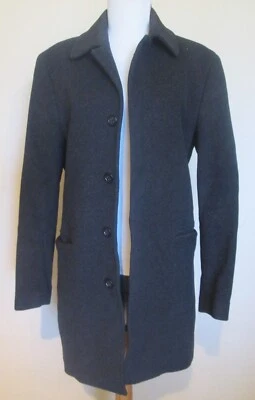 Abrigo para mujer Banana Republic negro mezcla de lana 3/4 forrado botones ocultos ~ BONITO Foto 1 de 4