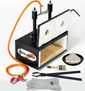 DFHS2+1D/5.2" GAS PROPANE FORGE Furnace Burner Blacksmith For Horseshoe Makers - Imagen 1 de 12