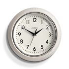 Jones Wall Clock - Pale Grey & Silver Bezel Vintage Style - 25cm Arabic Dial