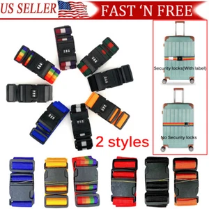 Travelling Adjustable Luggage Baggage Straps Tie Down Belt For Travel Suitcase - Picture 1 of 23