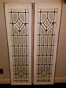 1900 1940 Antique Stained Glass Window Pair For Sale Ebay