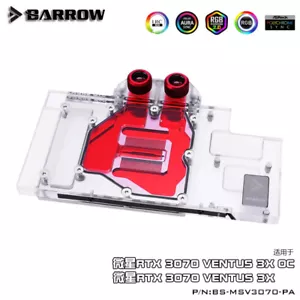 Barrow GPU blocco raffreddamento ad acqua supporto backplate originale per MSI RTX3070 VENTUS - Foto 1 di 13