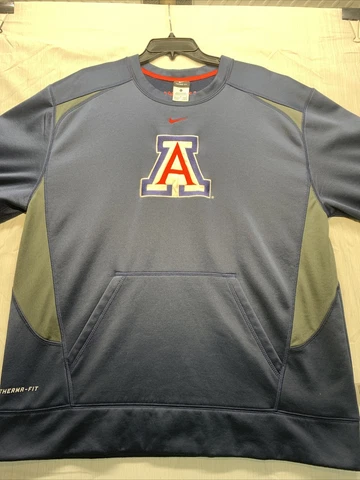 Nike Arizona Wildcats SHirt Nike Therma Fit Blue Sweatshirt Size L Stitched A2 Cover