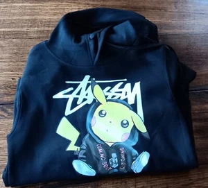 Pikachu Graffiti Hoodie L Black Stussy - Picture 1 of 6