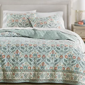 Charter Club Jacobean Border FULL / QUEEN Quilt + 2 STANDARD Sham Multi $320 - Picture 1 of 6