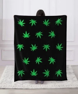 Manta ligera de lujo suave acogedora POT LEAF de 50" x 60" (127 cm x 152 cm) - Imagen 1 de 3