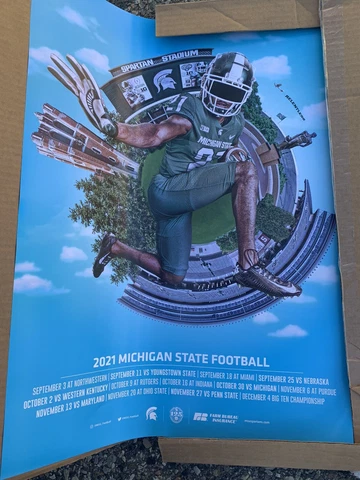 2021 Michigan State Spartans football schedule poster MSU Mel Tucker RELENTLESS! Cover
