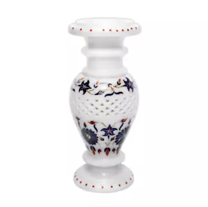 14''6'' Handmade Flower Vase Home Decor, Marble Inlay Flower Vase, Home Decor - Picture 1 of 13