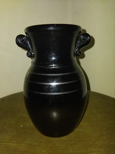 L.E. Smith Glass Co. Black Amethyst Glass Vase - Picture 1 of 5