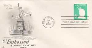 Sobre estampado primer día 1968 - Scott # U551 - caché artesanal de arte - Imagen 1 de 1