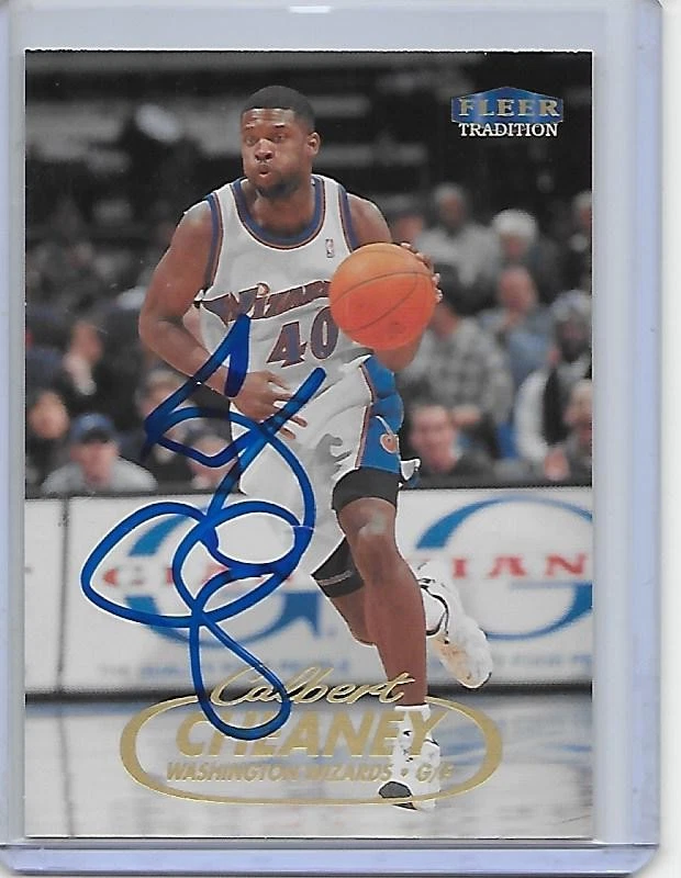 Basketball Card IP auto NBA CALBERT CHEANEY Washington Wizards 1998-99 Fleer Tra - Image 1 of 1