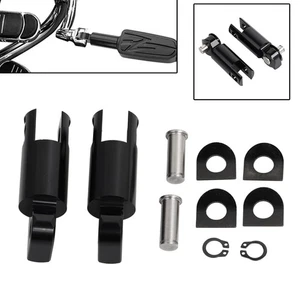Black Male Mount Foot Peg Extensions For Harley Road King Street Tri Glide FLHX - Picture 1 of 16