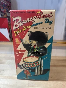1950s ALPS CRAGSTAN JAPAN BATTERY OP BARNEY BEAR THE DRUMMER BOY New Old Stock - Picture 1 of 11