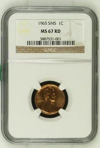 1965 S Small Cents Lincoln, Memorial Reverse NGC MS-67 RD - Picture 1 of 2
