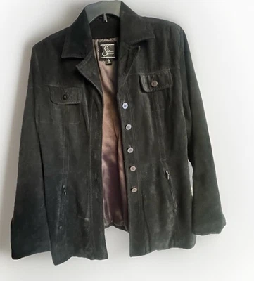 Vintage Y2K Sin by Morgan Cooper Black Leather Blazer Jacket Womens Large 90s - Image 1 of 4