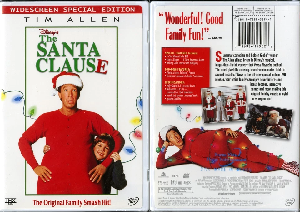 SANTA CLAUSE 1 WS SPEC ED DVD WENDY CREWSON TIM ALLEN DISNEY VIDEO NEW SEALED - Image 1 of 1