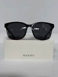 Gucci GG0427SK 001 Black Acetate Green Red Stripe Unisex Sunglasses - Picture 1 of 8