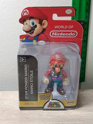 *FREE SHIP* 2.5" STAR POWER SUPER MARIO WORLD of NINTENDO JAKKS PACIFIC - Image 1 of 2