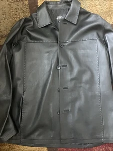 Men's VINTAGE Real Leather Coat Jacket Long Sleeve Black Color Size 2XL - Bild 1 von 7