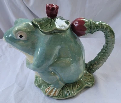 Jarra tetera cerámica rana repro mayólica Bella Casa Ganz decoración cocina Foto 1 de 4