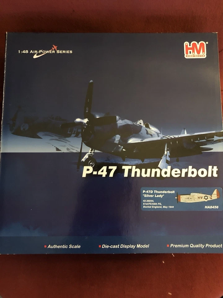 Hobby Master 1:48 P-47D Thunderbolt “Silver Lady” 61st FS/56th FG 1944 HA8456 Foto 1 de 3