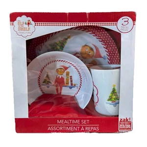NEU Elf on a Shelf 3-teiliges Essensset Tasse Teller Schüssel Melamin Weihnachten Neu im Karton - Bild 1 von 3