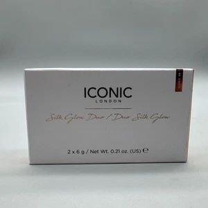 Iconic London Silk Glow Duo Sheer Blush & Highlighter In Coral Glow NIB - Picture 1 of 4