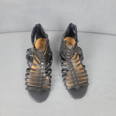 Sandalias a.n.a A New Approach para mujer talla 7 negras prado gladiador cuña tiras Foto 1 de 4