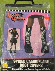 Rubies Drama Queens Spiked Camouflage Boot Covers Unisex - Picture 1 of 1