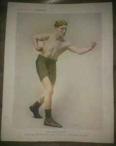 c. 1911 BOXING Color Supplement JIM SULLIVAN British Middleweight Contender - Bild 1 von 3