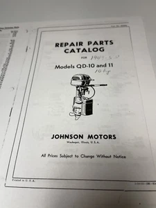 Reproduction OMC Johnson Parts Catalog  QD-10 and QD-11 Reprint. - Picture 1 of 3