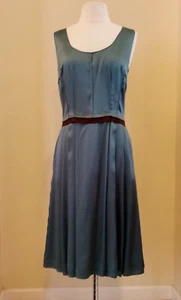 Dolce & Gabbana Vintage Teal Silk Dress Italy Sz 42 (US 4-6 S/M) ($1995) - Picture 1 of 11