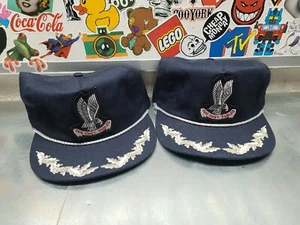 2-VINTAGE Trucker Hat Big Eagle Blue Baseball Cap, The Grey Eagles, Pilot Hat - Picture 1 of 15