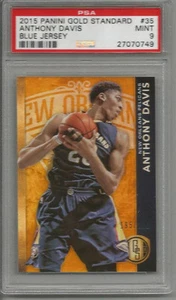 2015 Panini Gold Standard Anthony Davis Blue Jersey PSA 9 #199/299 - Picture 1 of 2