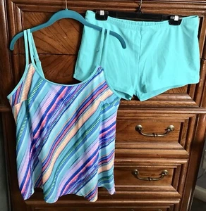 2 PC Swim set : Tankini Top & Swim Shorts Size XL - Picture 1 of 18