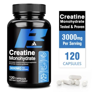 Creatine Monohydrate 3000mg- Increase Endurance and Energy, Sports Supplements - Picture 1 of 9