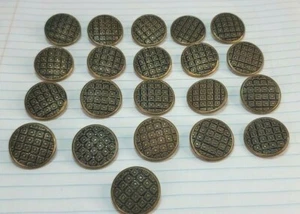 21 antike Messing Metall Nähen Knöpfe 7/8 Zoll Durchmesser - Bild 1 von 12