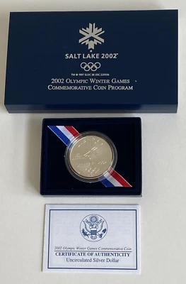 2002 Salt Lake Olympics US Mint Commerative Unc. Silver Dollar - Free Shipping - Image 1 of 3