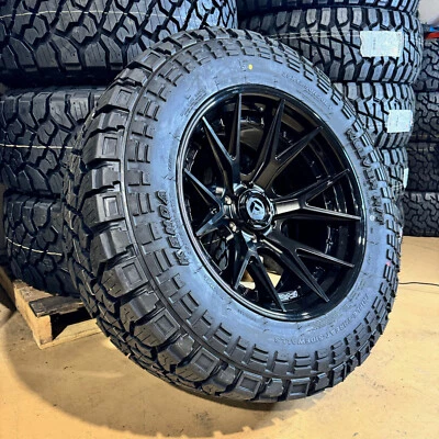 20x10 Fuel Catalyst Black Wheels 35" Kenda AT Tires 8x6.5 Dodge Ram 2500 3500 - Image 1 of 4
