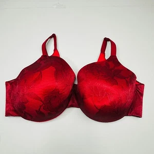 Cacique Back Smoother Bra 44DDD Red Lightly Lined Full Coverage Underwire - Picture 1 of 7