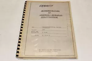 Betriebsanleitung - Universal-Werkzeugschleifmaschine - SAACKE - UWIIIA Bj 1979 - Bild 1 von 3