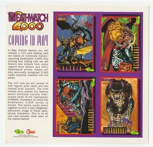 1993 Classic Continuity Comics Deathwatch 2000 Uncut Promo Card Sheet - Picture 1 of 3