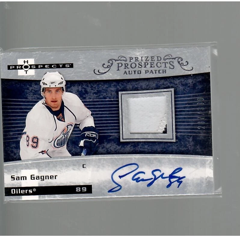 SAM GAGNER ROOKIE PATCH AUTO 207/399 2007 08 UPPER DECK HOT PROSPECTS HOCKEY - Image 1 of 2