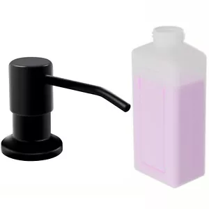 Soap Dispenser for Kitchen Sink Matte Black Stainless Steel Pump Head - Picture 1 of 6