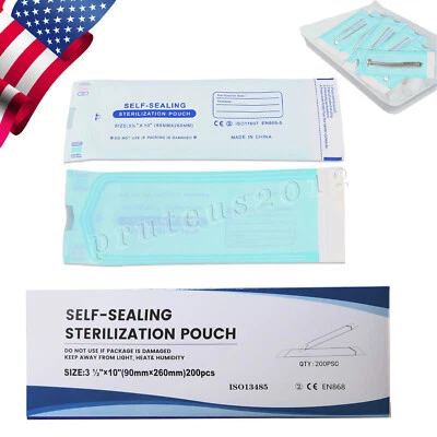 SKYSEA 200x 3-1/2" x 10" Dental Medical Self Seal Pouch Sterilization Bag Pouches USA