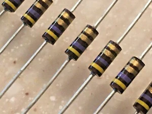50 pieces  4.7ohm 1/4w Carbon Comp Composition Resistors  - Picture 1 of 7