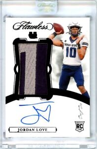 2020 FLAWLESS COLLEGIATE RC AUTO PATCH # 120 JORDAN LOVE  1/1 Packers
