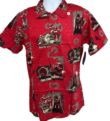 Star Wars We Love Fine Mens Hawaiian Shirt Red Imperial All Over Aloha S New - Imagem 1 de 4